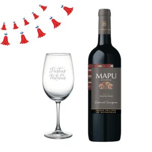 Copa Personalizada y Vino Mapu