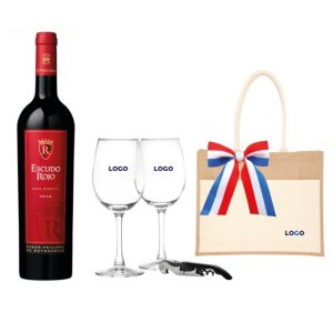 Set Brindis y Vino Escudo Rojo